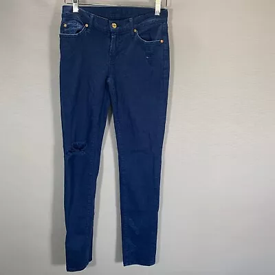 7 For All Mankind Jeans Womens 26 The Slim Cigarette Distressed Cotton Stretch • $19.99