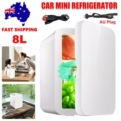 8L Mini Fridge Table Top Electric Small Cooler Portable Bedroom Ice Box Office • $55.99