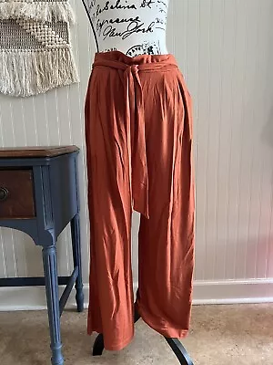 Matilda Jane Casual Wide Leg Pants Burnt Orange Size Small Stretch NWOT • $22.99