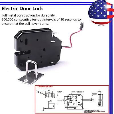 Electric Latch Lock DC 12V 2A Electromagnetic Control Cabinet Solenoid Lock • $11.39