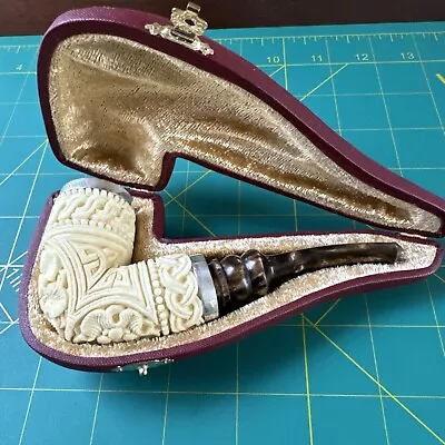 Meerschaum Pipe Ornate Double Silver Brand New With Case  • $169.99