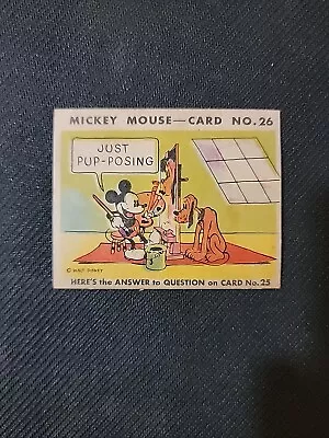 1935 Mickey Mouse Gum R89 #26  Just Pup-posing  VG Set Break • $115