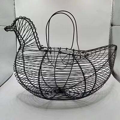 Vintage Wire Chicken Egg Gather Basket Farmhouse Americana Decor • $8.50