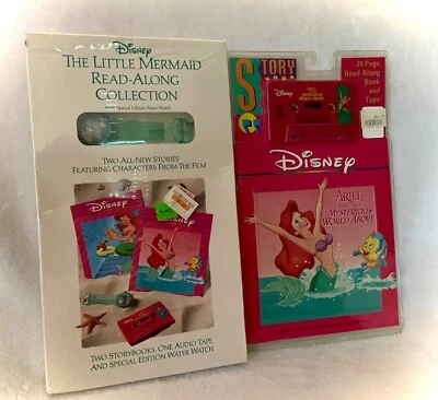 $24.99 • Buy VTG 90s DISNEY LITTLE MERMAID 2 READ-ALONG & CASSETTE WITH 1 SE WATER WATCH NOS