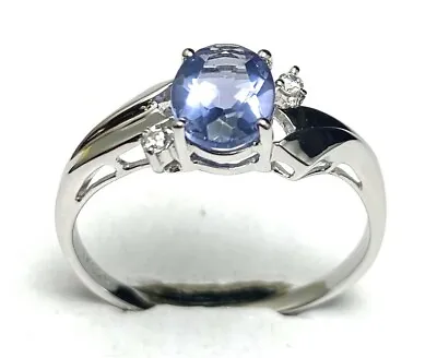 R1165P Mt. St. Helens Twilight Purple Helenite 6x8mm 1.2Ct Sterling Silver Ring • $32
