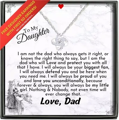 To My Daughter Necklace Daughter Father Necklace Daughter Gift From Dad Mom • $28.99