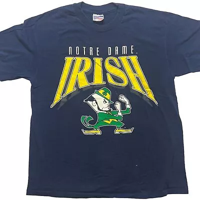 Notre Dame IRISH Vintage T Shirt Large USA Made Single Stitch 90s • $14