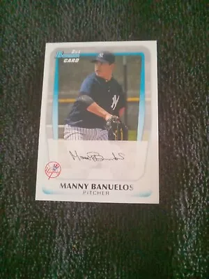 2011 Bowman Chrome 1st Card Manny Banuelos New York Yankees Baseball Card BP44 • $0.99