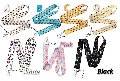 BEE & BUTTERFLY Lanyard ~ BUTTERFLIES Honey INSECTS ~ Badge ID Holder Neck Strap • $7.50