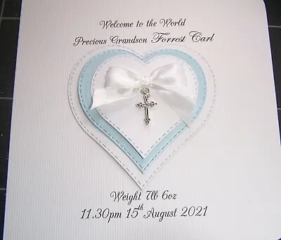 £3.75 • Buy Luxury Personalised Boy Baptism Christening Communion Or Confirmation Card 
