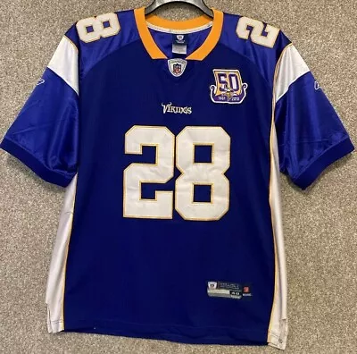 Reebok NFL Mens Minnesota Vikings 50th Season Adrian Peterson Sewn Jersey Sz 48 • $29.99