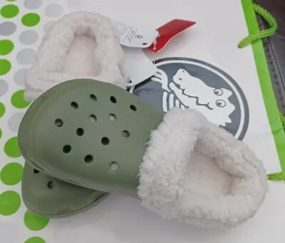 CROCS MAMMOTH BLITZEN POLAR KID BAYA CLOG SHOE~Green White~Jr Men 1~Women 3~NWT • $24.95