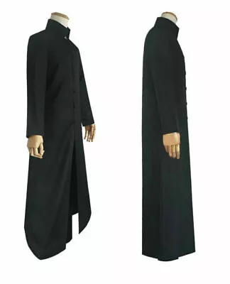 Movie The Matrix Cosplay Costume Neo Same Black Windbreaker Full Set Custom-Made • £31.19