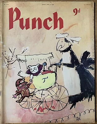 Quentin Blake PUNCH MAGAZINE APRIL 1959 Nanny Pushing Pram Fougasse • £11