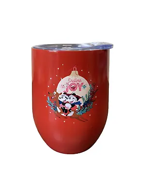 Disney MICKEY MINNIE Mouse Christmas Endless Joy Red Wine Tumbler Lid • $7.32