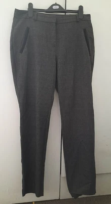 £0.99 • Buy Primark Black Tartan Plaid Check Straight Cigerette Leg Trousers Size 10