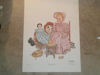 C. DON ENSOR TWO FOR TEA  23” X 17.5” 1972 MINT WITH COA SIGNED IN PENCIL • $8