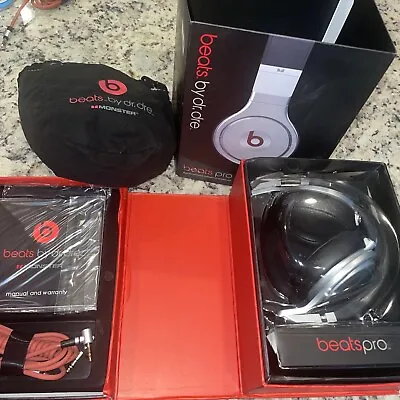 Beats By Dr. Dre  Monster Beats Pro Headphones Black Silver With Box Used • $449.99