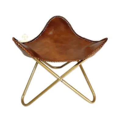 Vintage Leather Butterfly Arm Chair Premium Quality Handmade Folding Chair • $81.89