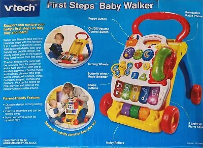 V-TECH First Steps 2-in-1 Baby Walker 123 ABC Music Lights & Sounds • £8.99