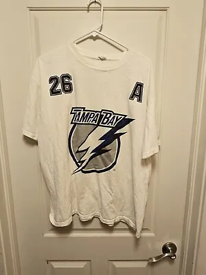 Martin St Louis Tampa Bay Lightning Adult T Shirt White Jersey Style #26 Tee • $37.87