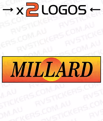 2x MILLARD SUNSET 450mm Caravan Decal Sticker Vintage Retro • $59