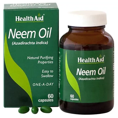 Health Aid Neem Oil 60 Capsules Food Supplement Free From Yeast Gluten Wheat • £11.90