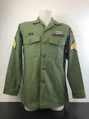 Army Vietnam War Issued Shirt Mans OG-107 Named GI Type III Fatigue Subdued 1969 • $240