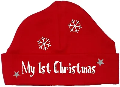 My First Christmas Baby Beanie Hat Cap Xmas Gift Santa Newborn-12 Months Sleigh • £6.99