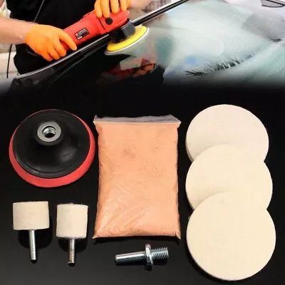 Car 8x Cerium Oxide Glass Polishing Kit Windscreen Scratch Remover + Felt+3  Pad • £15.10