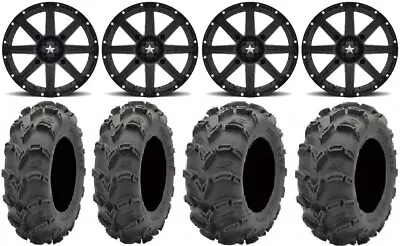 MSA Black Clutch 14  ATV Wheels 28  Mud Lite XL Tires Kawasaki Brute Force IRS • $1162