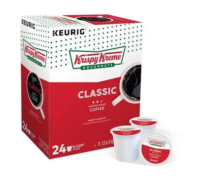 Krispy Kreme Doughnuts Classic Smooth Coffee 24 To 144 Kcups Pick Size FREE SHIP • $23.88