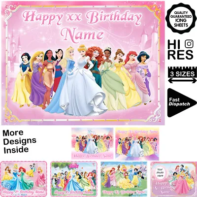 £6.67 • Buy Disney Princess Cake Topper Decoration Personalised Rectangle 3 Sizes + Costco