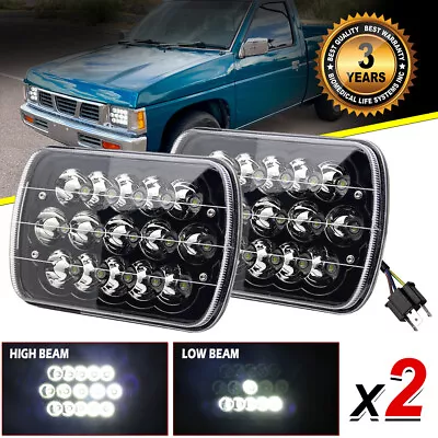$32.99 • Buy 2PCS 5x7'' 7x6''inch LED Headlights Hi-Lo Beam For Nissan Pickup Hardbody D21 NX