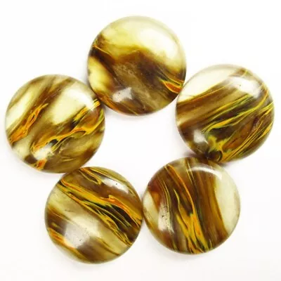 5Pcs 25x6mm Volcano Cherry Quartz Round Cab Cabochon D90251 • $13.27