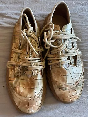 Giuseppe Zanotti Alligator Skin Leather Sneakers Men Size 43 • $170