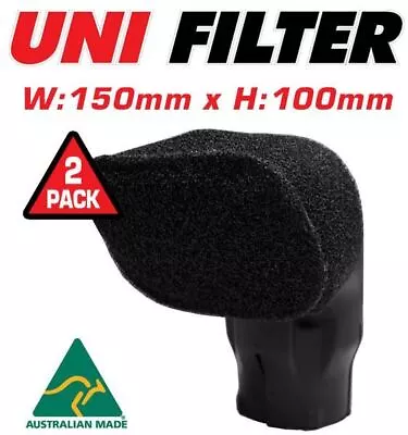 Unifilter 2 X Snorkel Ram Head 150mm W X 100mm H Cover Pre Cleaner Filter Black • $45.99