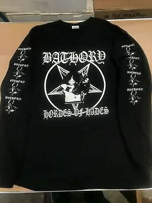 BATHORY Long Sleeve Shirt Hades Venom Kbd Punk Black Metal Slayer Taake Emperor • $20