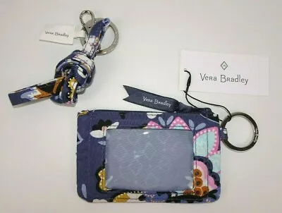 Vera Bradley Zip ID Case And Lanyard CHARMONT MEADOW Set Badge Holder Work 2 Pcs • $21.99