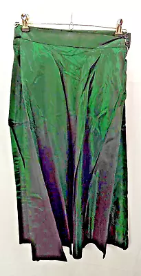 Pierre Elegante  Retro Green Iridescent Green Flared 50/60's Style  Skirt 12/211 • £5