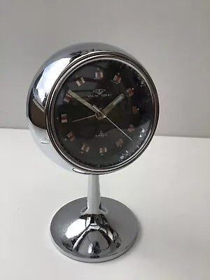 Tokyo Tokei Space Age Atomic Tulip Green Chrome Pedestal Alarm Clock MCM Vintage • $142.99