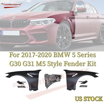 For 17-20 BMW 5 Series G30 G31 Metal Fender Vent Cover W/ Unpainted Side Marker • $557.07