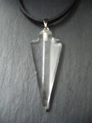 Clear Quartz Arrowhead Necklace Pendant Adjustable Cord Crystal Chakra Mens Gift • £11