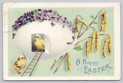 Vintage Post Card- A Happy Easter With Chicks And Florals A 275 • $4.25