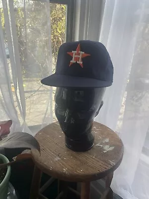 Houston Astros Vintage New Era Fitted Hat Sz 6 7/8 Pro Model Wool USA MLB 80's • $49.99