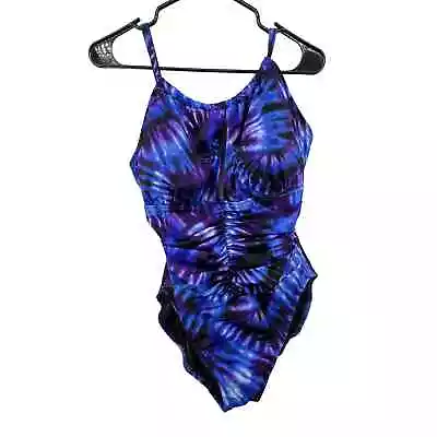 MagicSuit Size 14 Swimsuit Bathing One Piece Purple Blue Adjustable Straps • $26.39