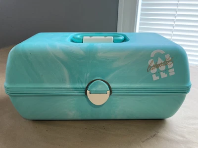 $29 • Buy Vintage Caboodles Of California Makeup Case 2630 Teal Marble