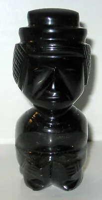 Vintage Hand Carved Black Onyx Stone Tiki Mayan Aztec Figurine • $9.95