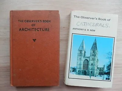 2 Vintage Collectable Observer's Books Architecture 1958 Cathedrals 1972 1st Ed • £7.50