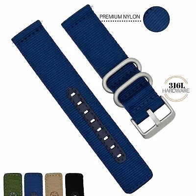 18MM 20MM 22MM Nylon Watch Band Quick Release Military Universal Fit And Seiko 5 • $7.50